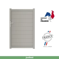 Castorama Portillon Jardimat Battant Aluminium Alpes Gris Quartz - 100 X H.160 Cm