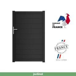 Castorama Portillon Jardimat Battant Aluminium Alpes Noir - 100 X H.160 Cm