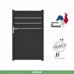 Castorama Portillon Jardimat Battant Aluminium Alpes Trio Noir - 100 X H.160 Cm