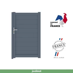 Castorama Portillon Jardimat Battant Aluminium Aquarelle Gris Anthracite - 100 X H.170 Cm