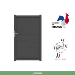 Castorama Portillon Jardimat Battant Aluminium Frejus Noir - 100 X H.170 Cm