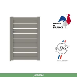Castorama Portillon Jardimat Battant Aluminium Pyla Gris Quartz - 100 X H.154 Cm