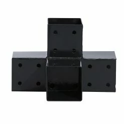 Castorama Raccord Pour Poteau Double T Métal Blooma Lyna RAL 7021 Gris 9 X 9 Cm